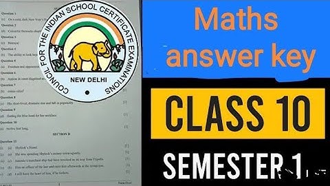 ICSE Maths Answer Key | Class 10 Semester 1 ICSE 6 December 2021#ICSE #1treanding