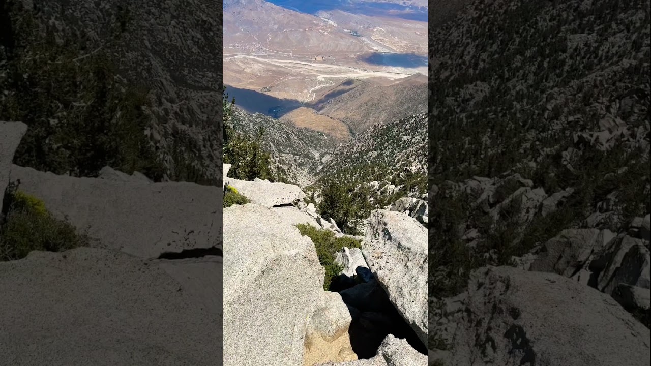 Avalanche on Mount San Jacinto from another view. Two months ago this was packed with snow. ￼￼