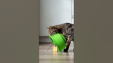 Shocking! 😱😱The cat sets a trap and waits in silence やばすぎ！😱😱猫は罠を仕掛けて静かに待っている #shorts #tabbycat #trap