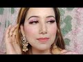 festive makeup look,pink glam makeup