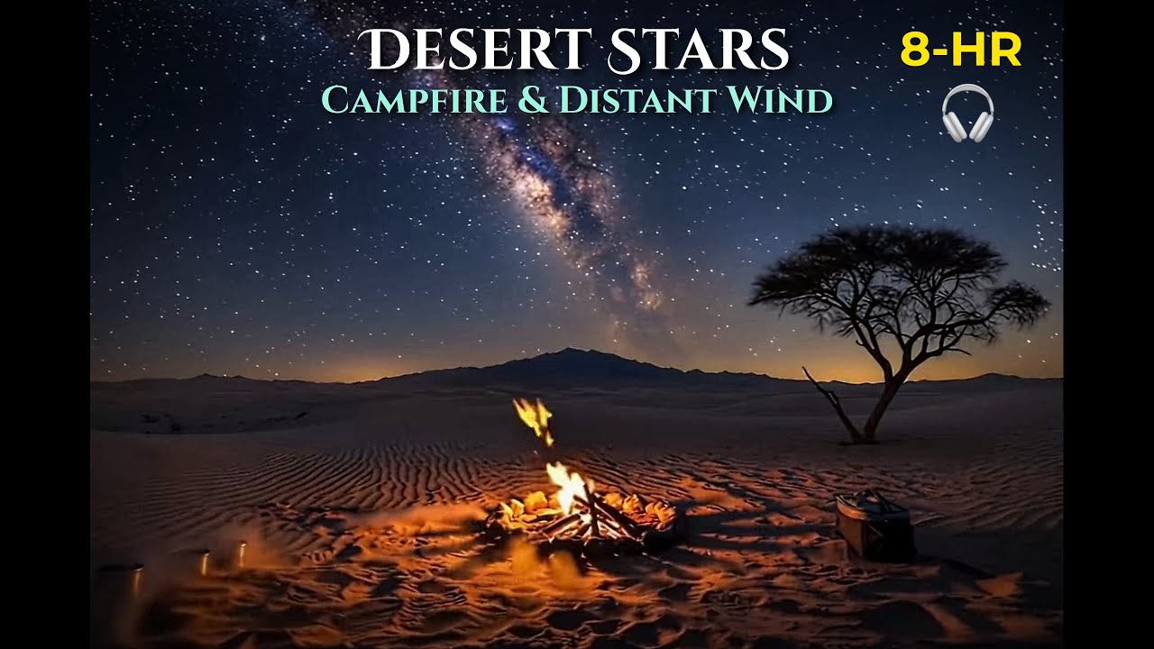 ✨🔥 Desert Night Stars Ambience - 8 Hours of Nature