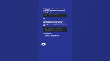How do I remove leading whitespace in Python? #shorts