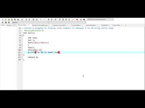 C Program to print even numbers from 1-10 using loop(for loop)