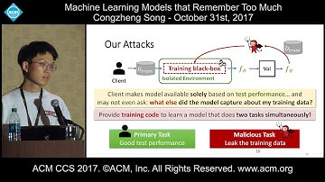 ACM CCS 2017 - Machine Learning Models that Remember Too Much - Congzheng Song