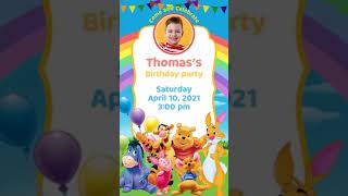 WINNIE THE POOH - BIRTHDAY INVITATION VIDEO