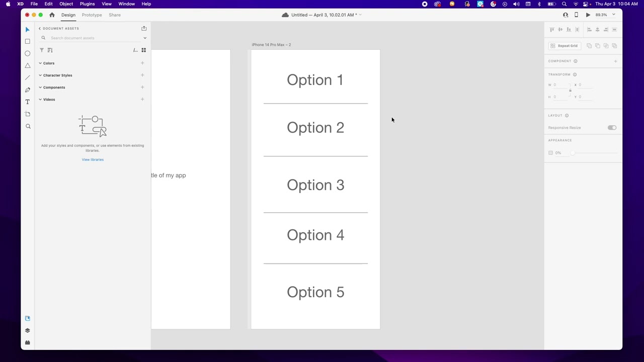 AdobeXD Artboards Prototyping