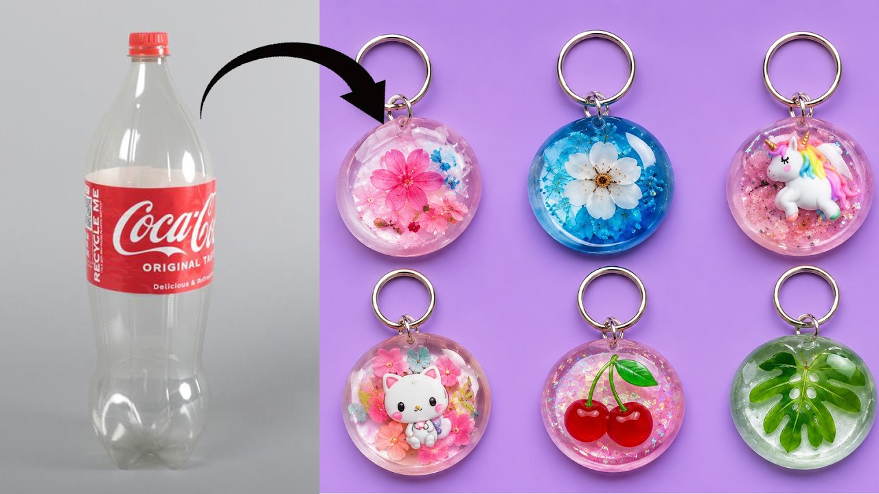 Container Keychain Making DIY - HOW TO MAKE KEY CHAIN FROM PLASTIC BOTTLE - Plastic Bottle Key ...