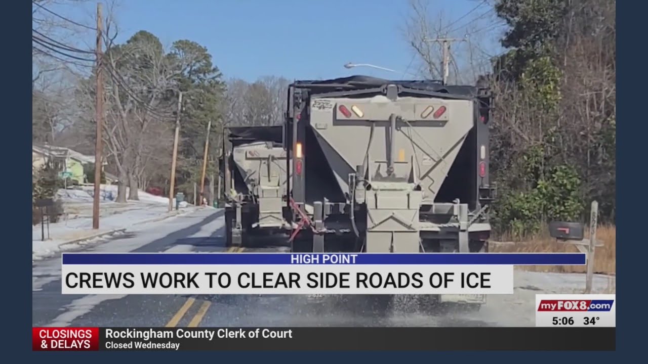 High Point crews work to clear roads of ice