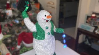 Halloween Hangouts 25 Days Of Christmas 2023 Day 19: Gemmy Green Peppermint Snowman