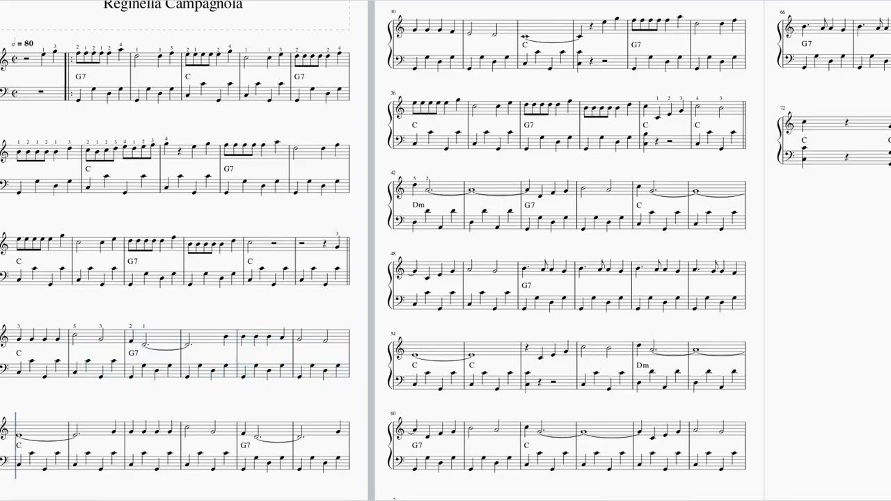 Spartiti Gratis: Reginella Campagnola