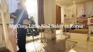 Cozy salon vlog💅Magnet nails, French nails, Chatting with customers, Clam pasta