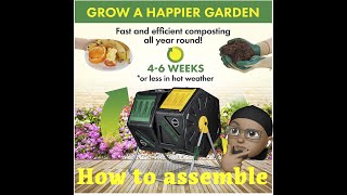 How to assemble and review Dual Chamber Compost MiracleGro Tumbler for small garden.