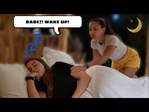 SLEEPING IN ANOTHER BED TO SEE HOW SHE REACTS | Lesbian Couple - YouTube