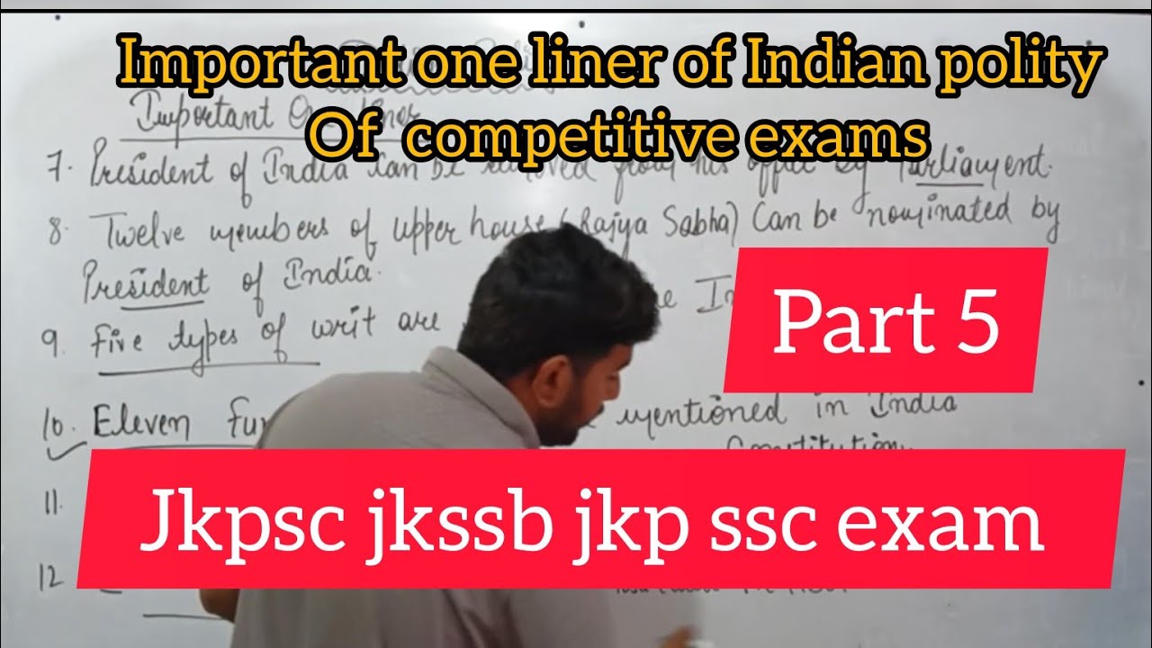 Indian polity one liner for all competitive exams/UPSC ssc jkpsc jkssb ...