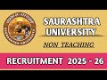 Saurashtra University Non Teaching Post's 2025 || Application Start's Check Link Salary Age All info