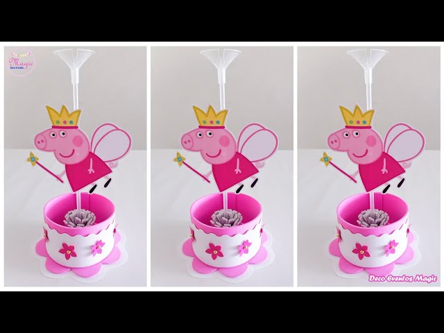 Cómo hacer un centro de mesa tematica Peppa Pig? / How to make a Peppa Pig  themed centerpiece? 