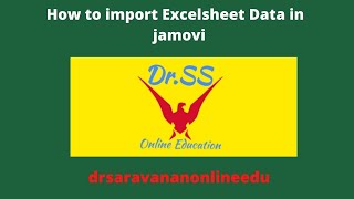 Simple method for Import Data From Excelsheet to jamovi