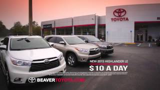Upgrade to Toyota Highlander $10/day or RAV4 $8/day