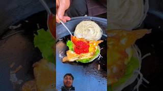 Chinese Burger Grandmas fried eggs food?? food streetfood cooking rural japanesefood viral