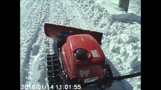 除雪機用ハイド板 幅110 ユキオスタイプに改造用 自作排土板を小型除雪機に付けて除雪作業⛄ - YouTube