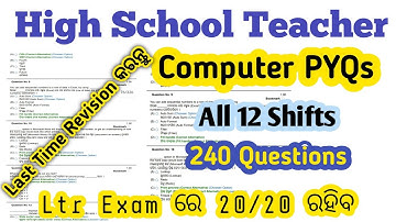 High School Teacher Computer Previous Year Question/RHT Computer PYQ/Computer Previous Year Question
