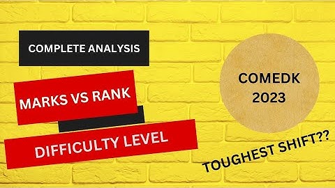 comedk complete analysis marks vs rank