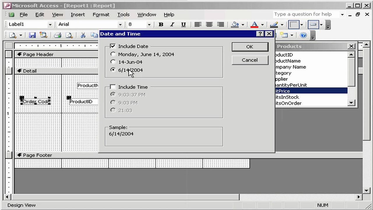 التقارير في Design View Access 2003 - YouTube