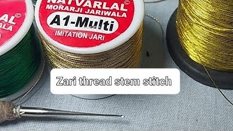 Aari Embroidery  Class-8 ,Part-2 Zari thread stem stitch