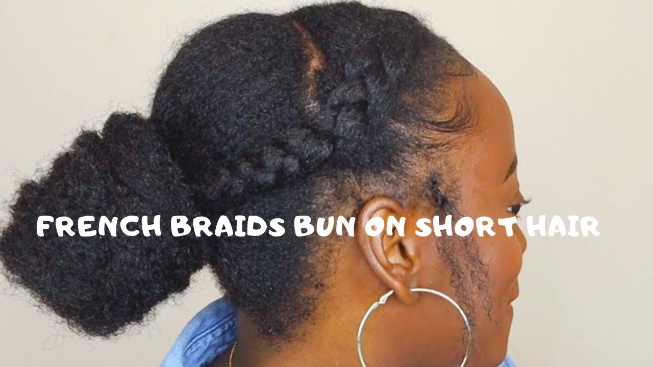 Two Braids With Low Bun Hair Tutorial For Short Natural Hair