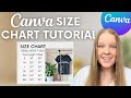 Size chart tutorial on canva creating digital downloads to sell on etsy selling on etsy