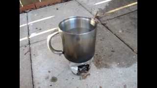 stove made from things in a trash can