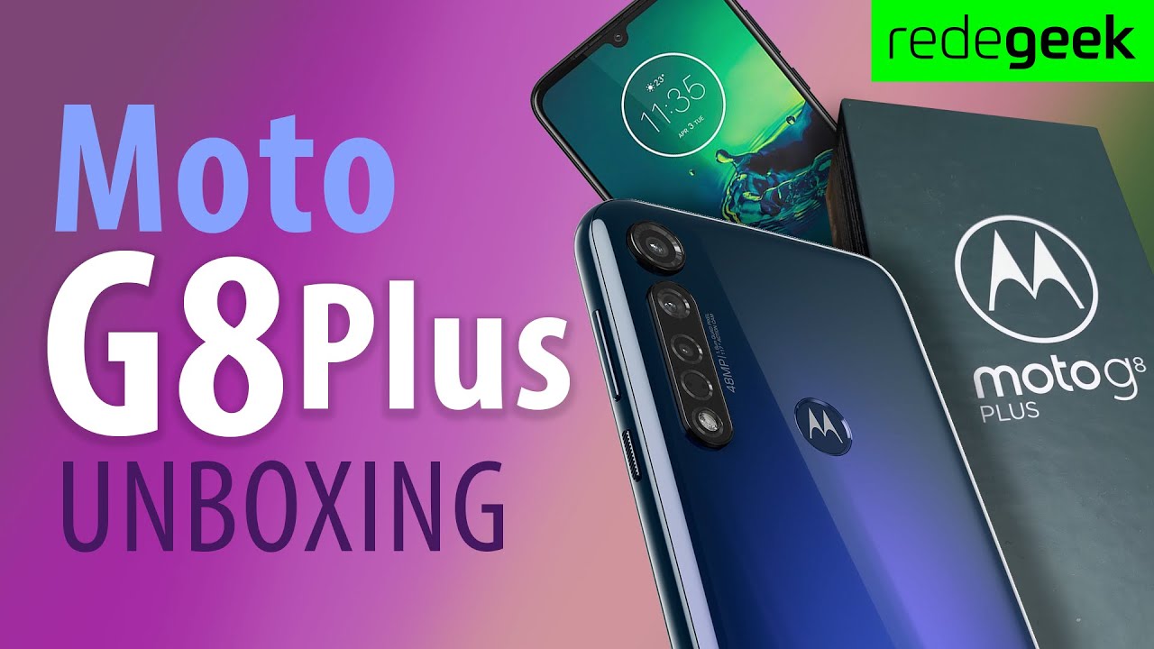 UNBOXING MOTO G8 PLUS - CELULAR BARATO filma em 4K?