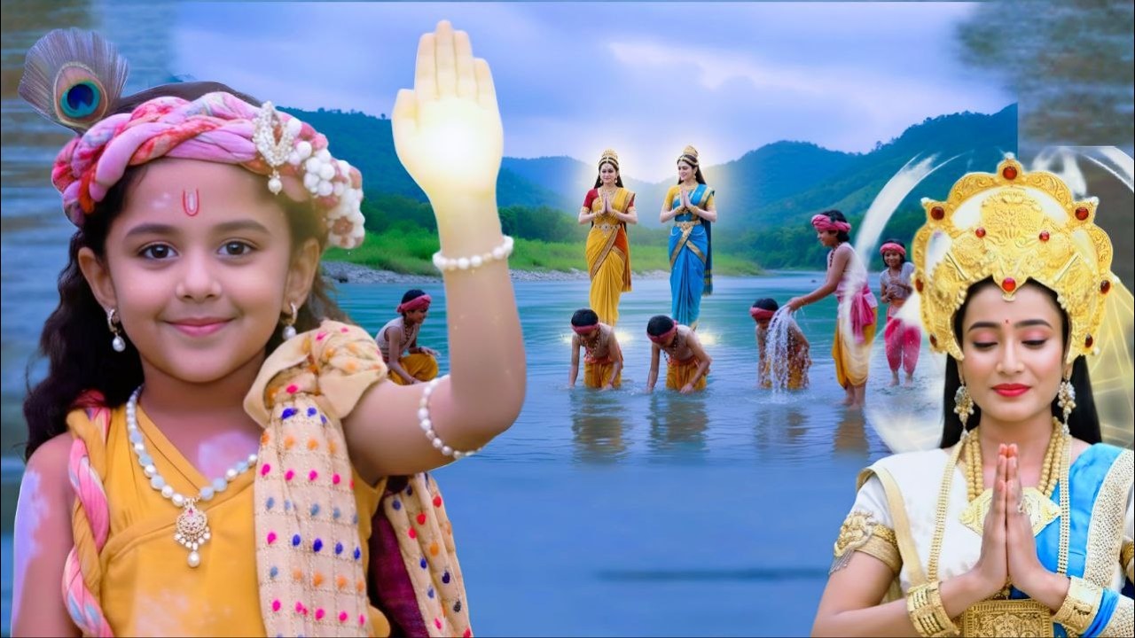 गंगा स्नान के बाद कान्हा का अद्भुत आशीर्वाद, भावुक हुई गंगा मैया || Yashomati Maiyaa Ke Nandlala ||