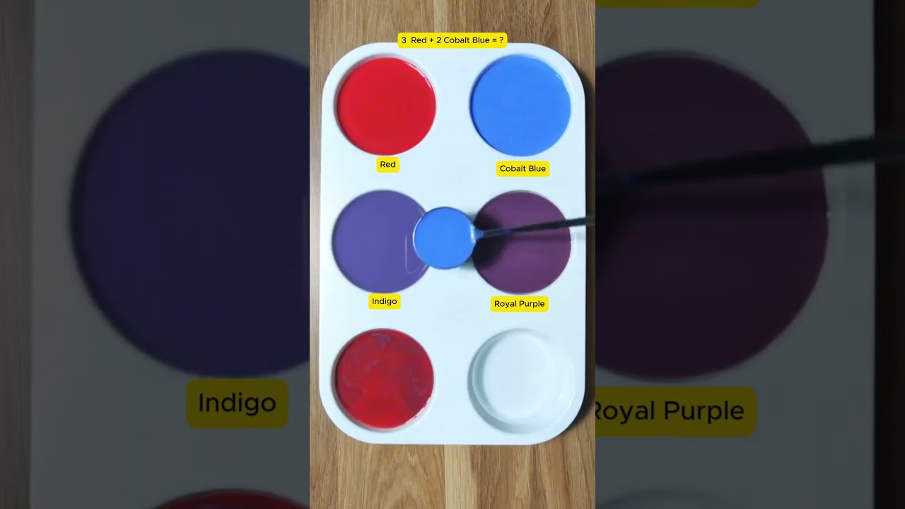 Create 4 Colors From 2 Red Cobalt Blue Mix Asmr