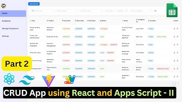 CRUD App using React and Apps Script |  (Filters + Computed Fields)