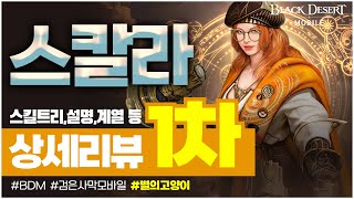 (검은사막M) 2차 리뷰를 봐주세요! 🪓스칼라 1차 상세리뷰 『스킬트리,PVP,전투,계열,티어,월드보스』