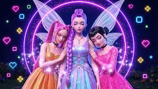 Neon Fairy Dream 🌙✨ 4K Fantasy Relax Ambience | Calming Music Deep Sleep with Rumi, Zoey & Mira​ | screenshot 1