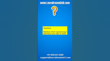 SAS Interview Question : 100. Mention which special input delimiters are used in SAS.