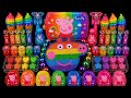 Satisfying Slime ASMR Making Rainbow Slime Mixing Makeup Lipsticks Candy M&amp;Ms