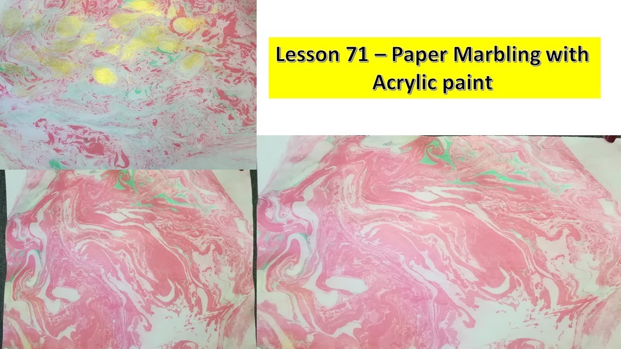 Lesson 71/ Paper Marbling with Acrylic paint for beginners - YouTube