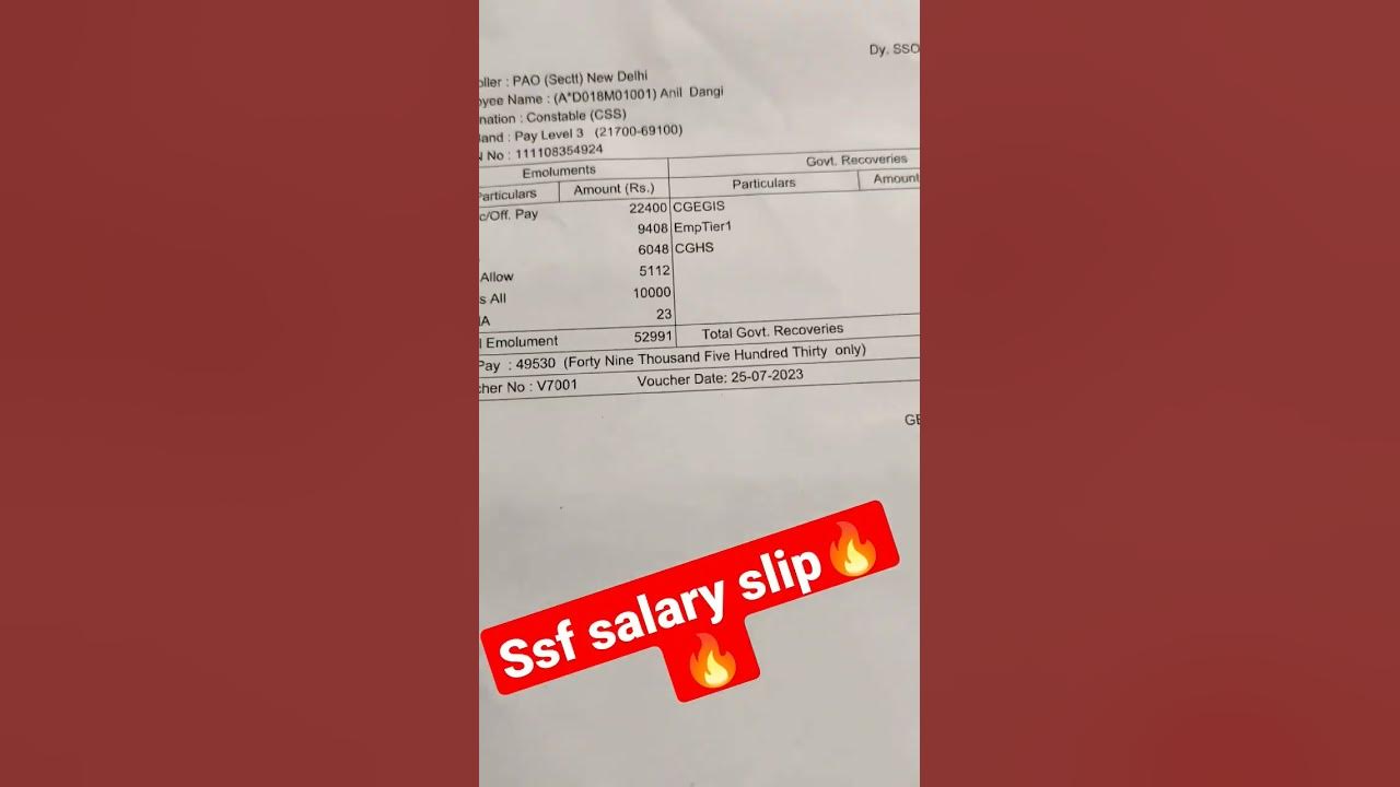 Ssf Salary Slip ssf ssfstatus capfs ssc sscgd reels viral crpf ssf-secretariat-security-force-ssc-gd-job-profile-salary-promotion