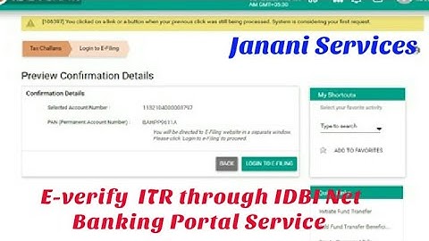 INCOME TAX RETURN E-VERIFY / How to e-Verify ITR Using  Net Banking
