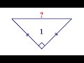 Найдите гипотенузу равнобедренного прямоугольного треугольника, площадь которого равна 1