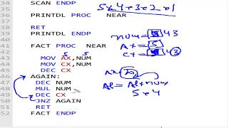 Factorial program in 8086 microprocessor