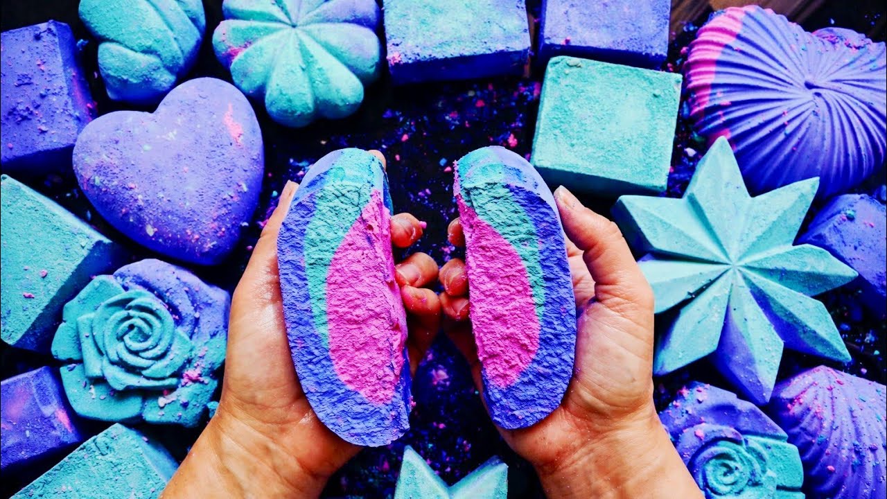 Triple Tone Powder Explosion 💜 | Soft Sand Reform Crush ASMR Crushing +Sifting  #asmrchalkgermany 