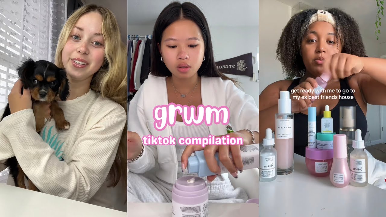 GRWM tik tok compilation || #grwm #tiktok #trending