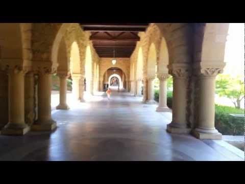 Toren and Ethan in hallway at Stanford