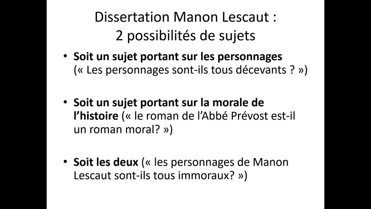 dissertation manon lescaut heroine