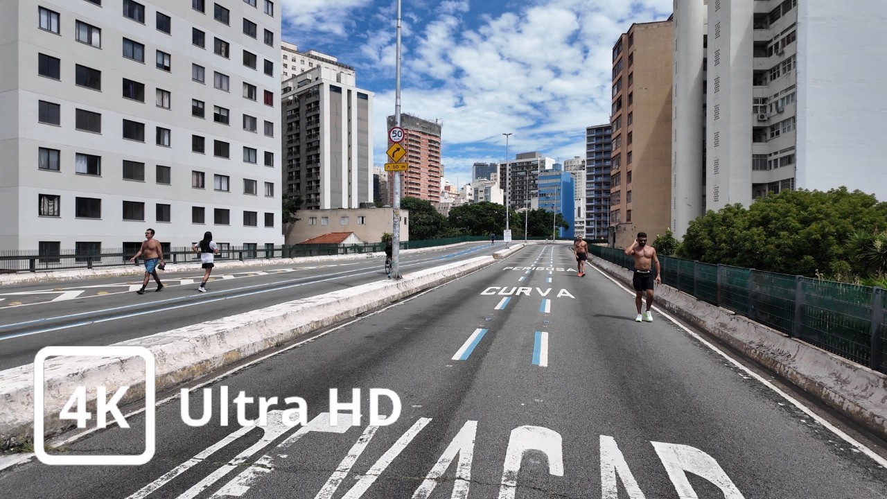 4K Ultra HD – Minhocão de Ponta a Ponta – Do Largo Padre Péricles à Praça Roosevelt | São Paulo, 🇧🇷