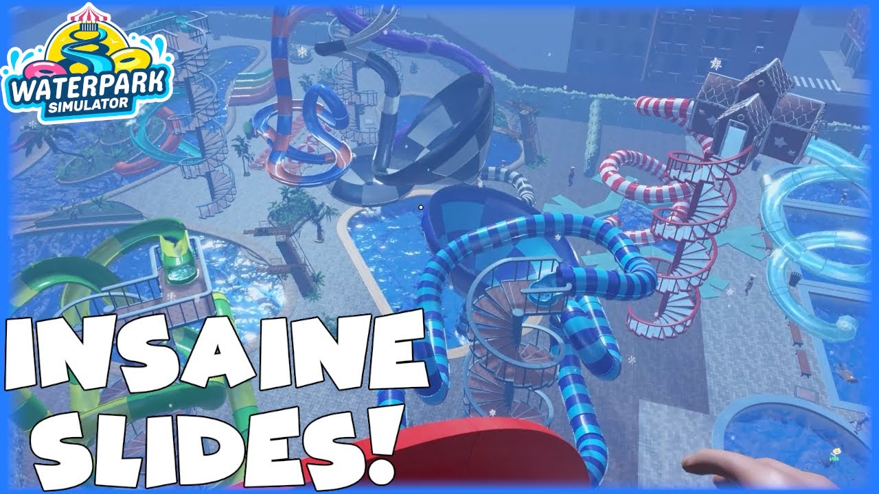 Waterpark Simulator | Swimming in WINTER Was a Terrible Idea (Insane Water Slides)